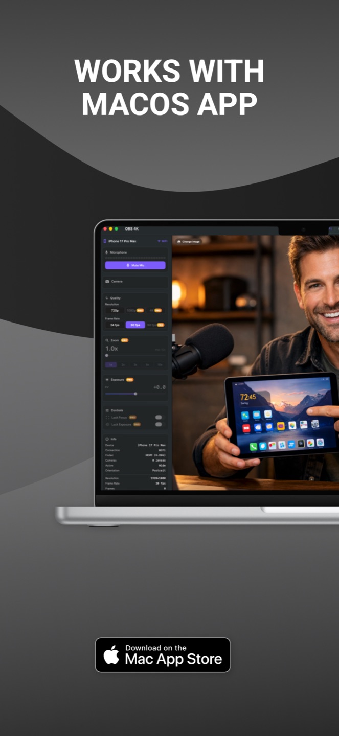 OBS 4K connection settings for USB and WiFi